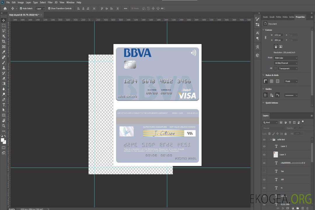 Carte de débit visa Paraguay BBVA Bank template Carte de débit visa Paraguay BBVA Bank template